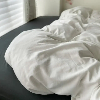 Duvet cover set white & dark gray by Decorbites, luxe bedding for bedroom on Tampa Home & Garden Store
