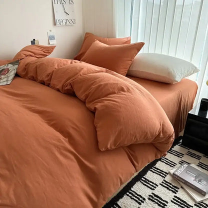 Gray Cotton Bedding with Duvet Cover and Sheets