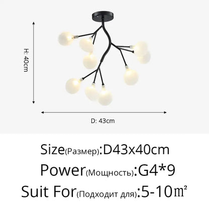 Gold Globe LED Chandelier with Warm and Soft Glow