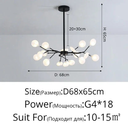 Gold Globe LED Chandelier with Warm and Soft Glow