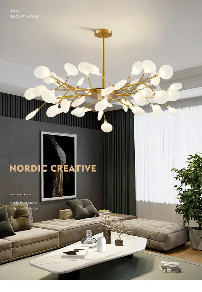 Gold Globe LED Chandelier with Warm and Soft Glow