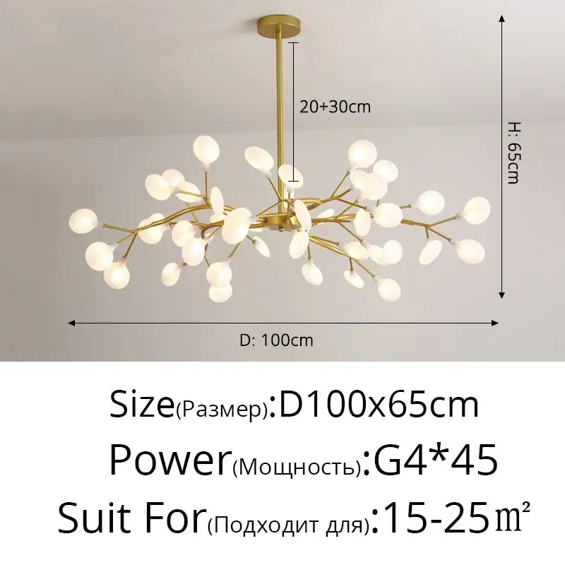Gold Globe LED Chandelier with Warm and Soft Glow
