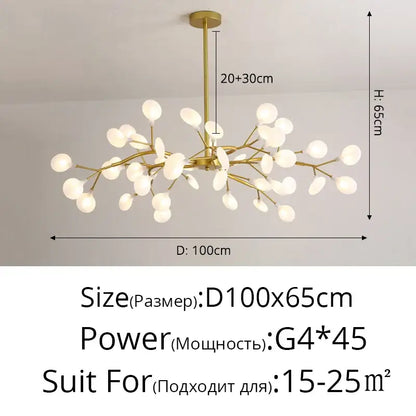 Gold Globe LED Chandelier with Warm and Soft Glow