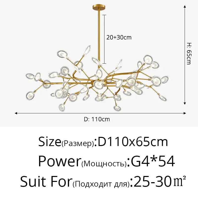 Gold Globe LED Chandelier with Warm and Soft Glow