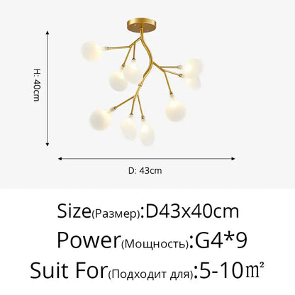 Gold Globe LED Chandelier with Warm and Soft Glow