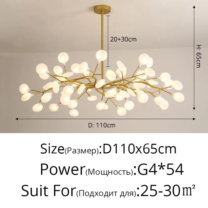 Gold Globe LED Chandelier with Warm and Soft Glow