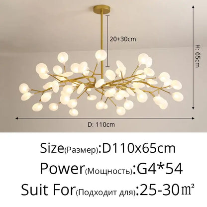 Gold Globe LED Chandelier with Warm and Soft Glow