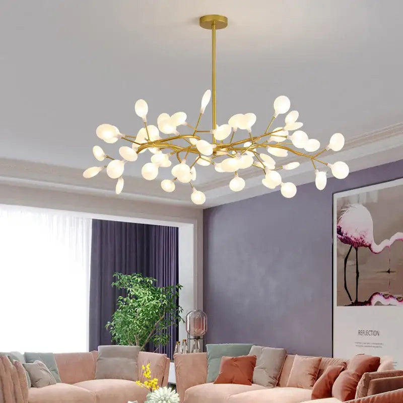 Gold Globe LED Chandelier with Warm and Soft Glow