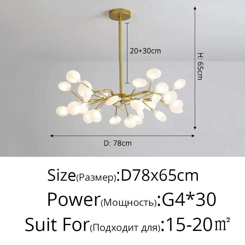 Gold Globe LED Chandelier with Warm and Soft Glow