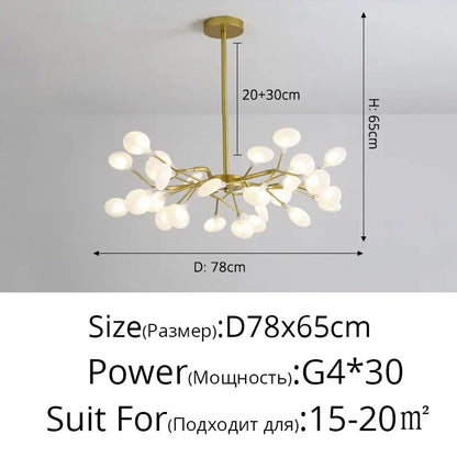 Gold Globe LED Chandelier with Warm and Soft Glow