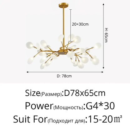 Gold Globe LED Chandelier with Warm and Soft Glow