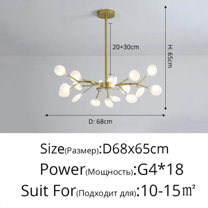 Gold Globe LED Chandelier with Warm and Soft Glow