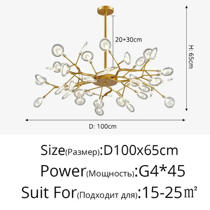 Gold Globe LED Chandelier with Warm and Soft Glow