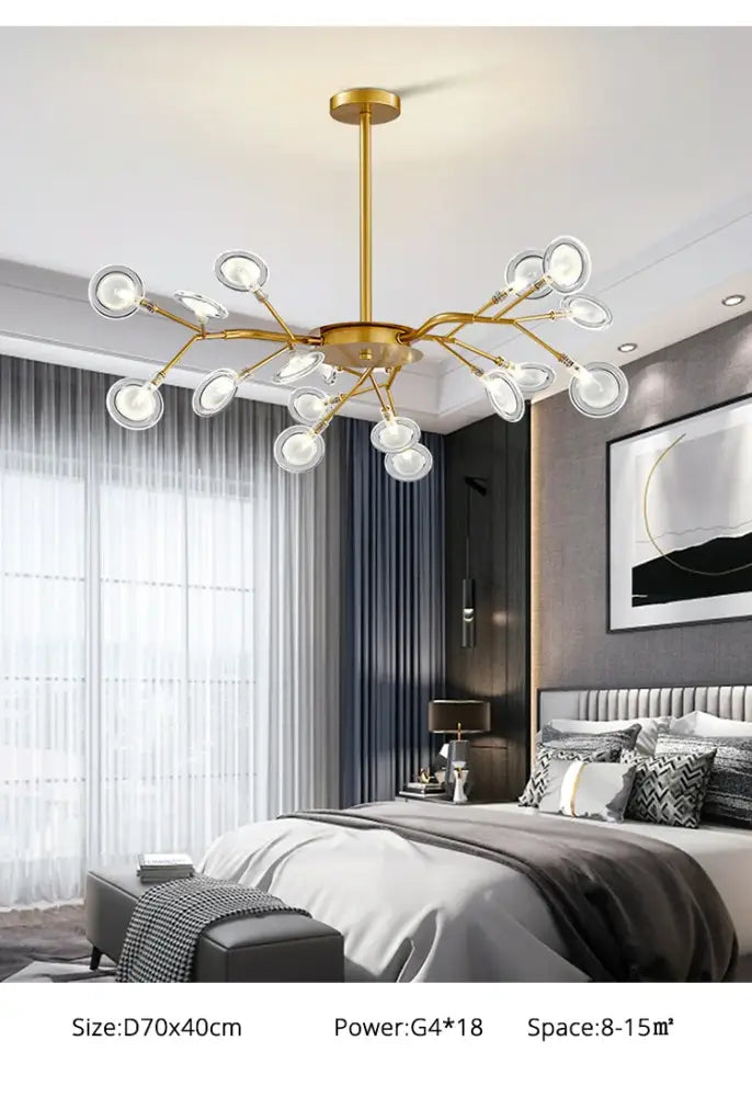 Gold Globe LED Chandelier with Warm and Soft Glow