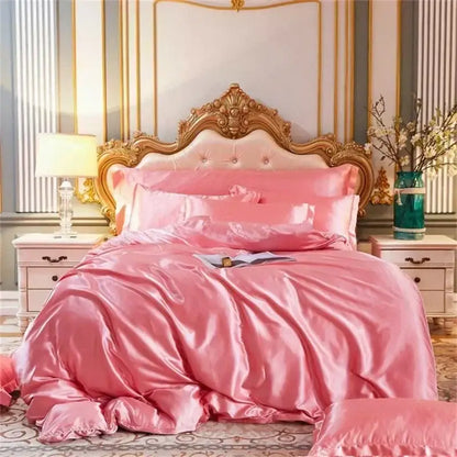 Premium Purple Silk Duvet Cover and Sheets