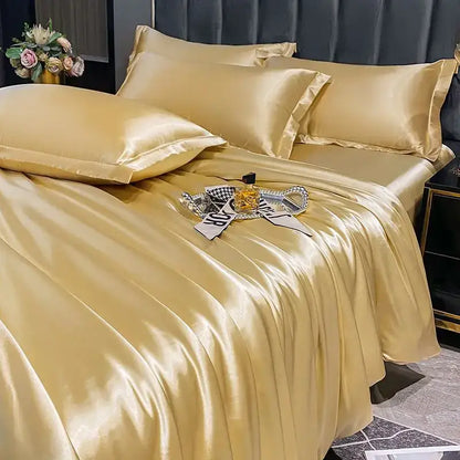 Premium Taro Purple Satin Duvet and Cover Set