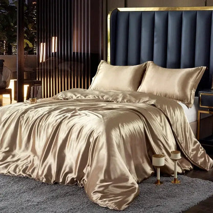 Luxurious Champagne Gold Nordic Silk Bedding