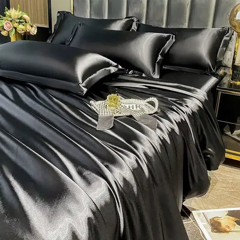 White Silk Duvet Set And One Matching Pillowcase