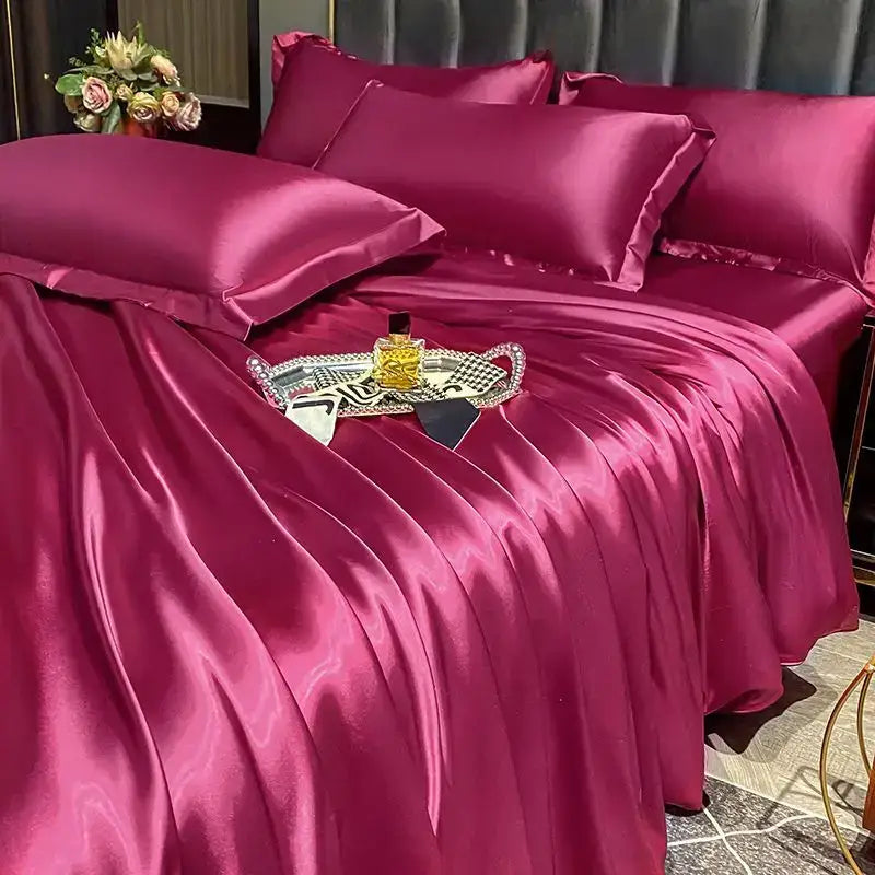 White Silk Duvet Set And One Matching Pillowcase