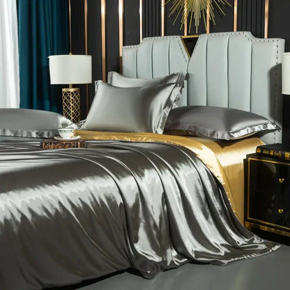 White Silk Duvet Set And One Matching Pillowcase