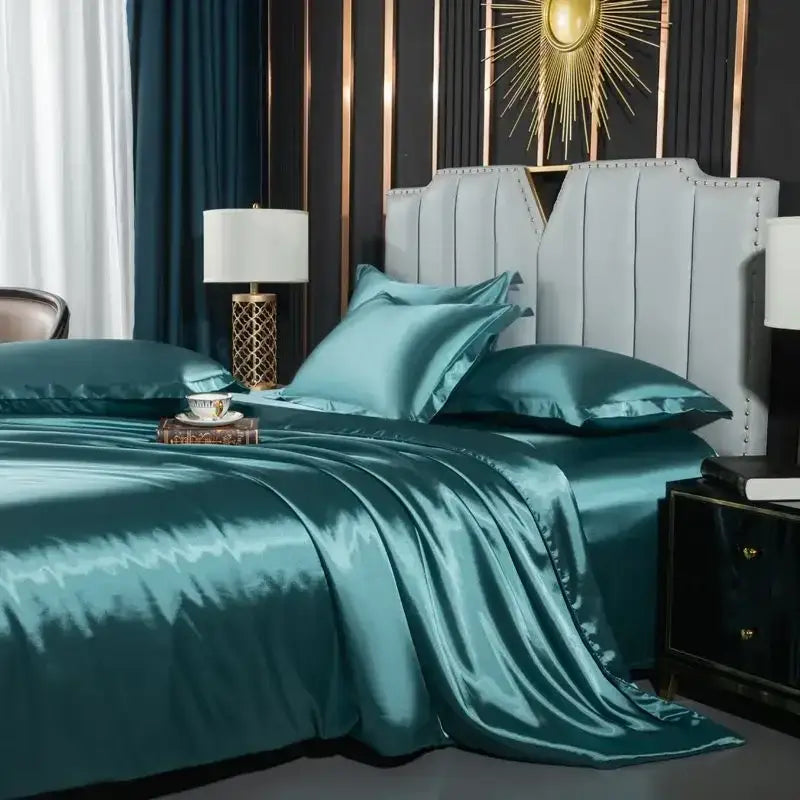 Wine Red Satin Bedding and the Duvet Cover Set