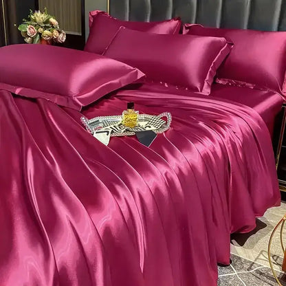 Premium Bronze Satin and Gold Trim Bedding Set