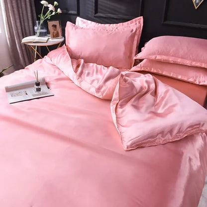 Modern Gray Silk Bedding Set For The Room