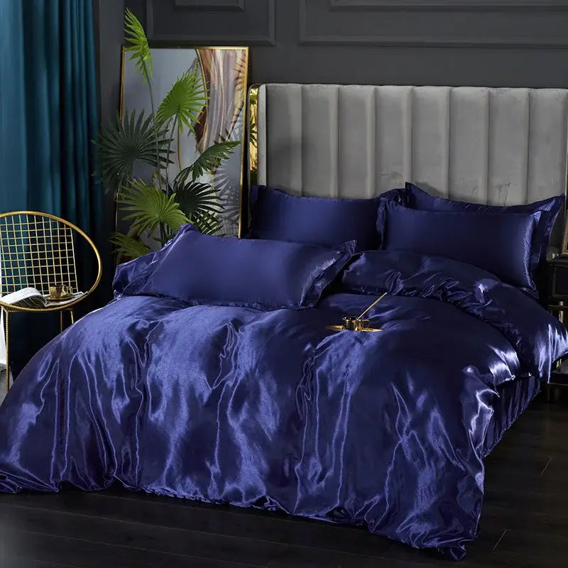 Premium White Silk Bedding And Pillow Case