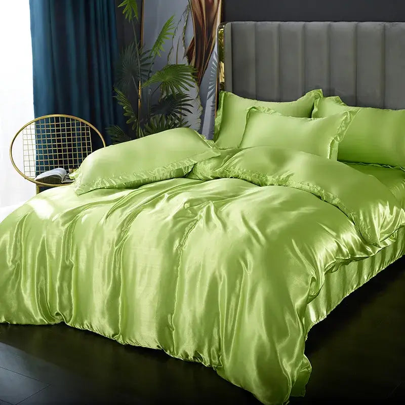 Champagne Gold Satin Duvet Set and Silky Smooth