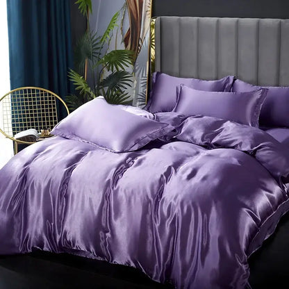Champagne Gold Satin Duvet Set and Silky Smooth