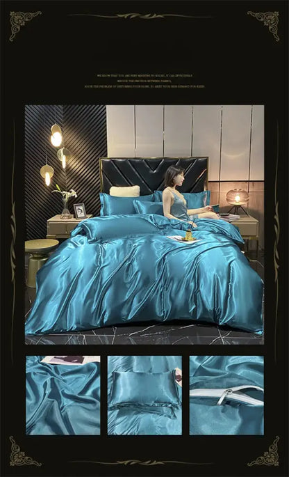 Green Mulberry Silk Bedding and Duvet Cover