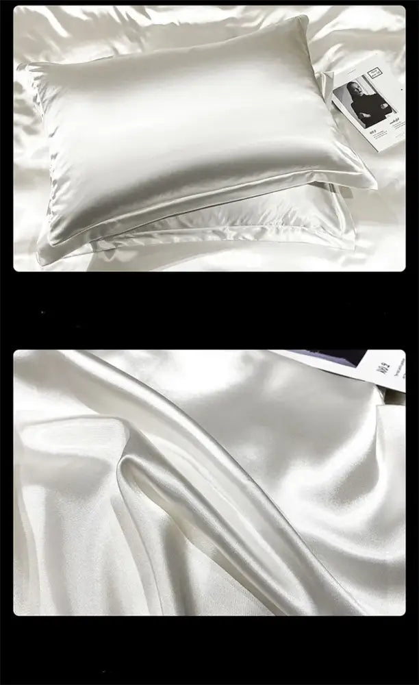 Pink Satin Ruffled Bedding Set and Sheets