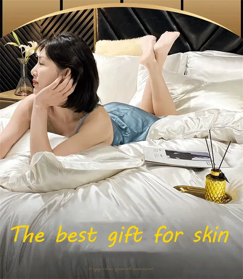 The Premium Ruffled Silk Bedding Set and Sheets