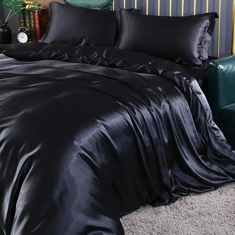Premium Dark Green Satin Duvet and Sheets