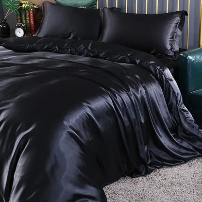 Premium Dark Green Satin Duvet and Sheets