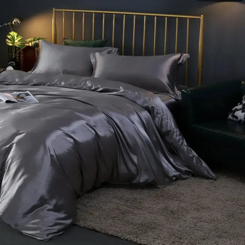 Premium Dark Green Satin Duvet and Sheets