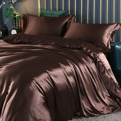 Premium Dark Green Satin Duvet and Sheets
