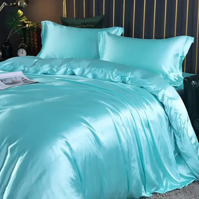Premium Dark Green Satin Duvet and Sheets