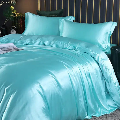 Premium Dark Green Satin Duvet and Sheets