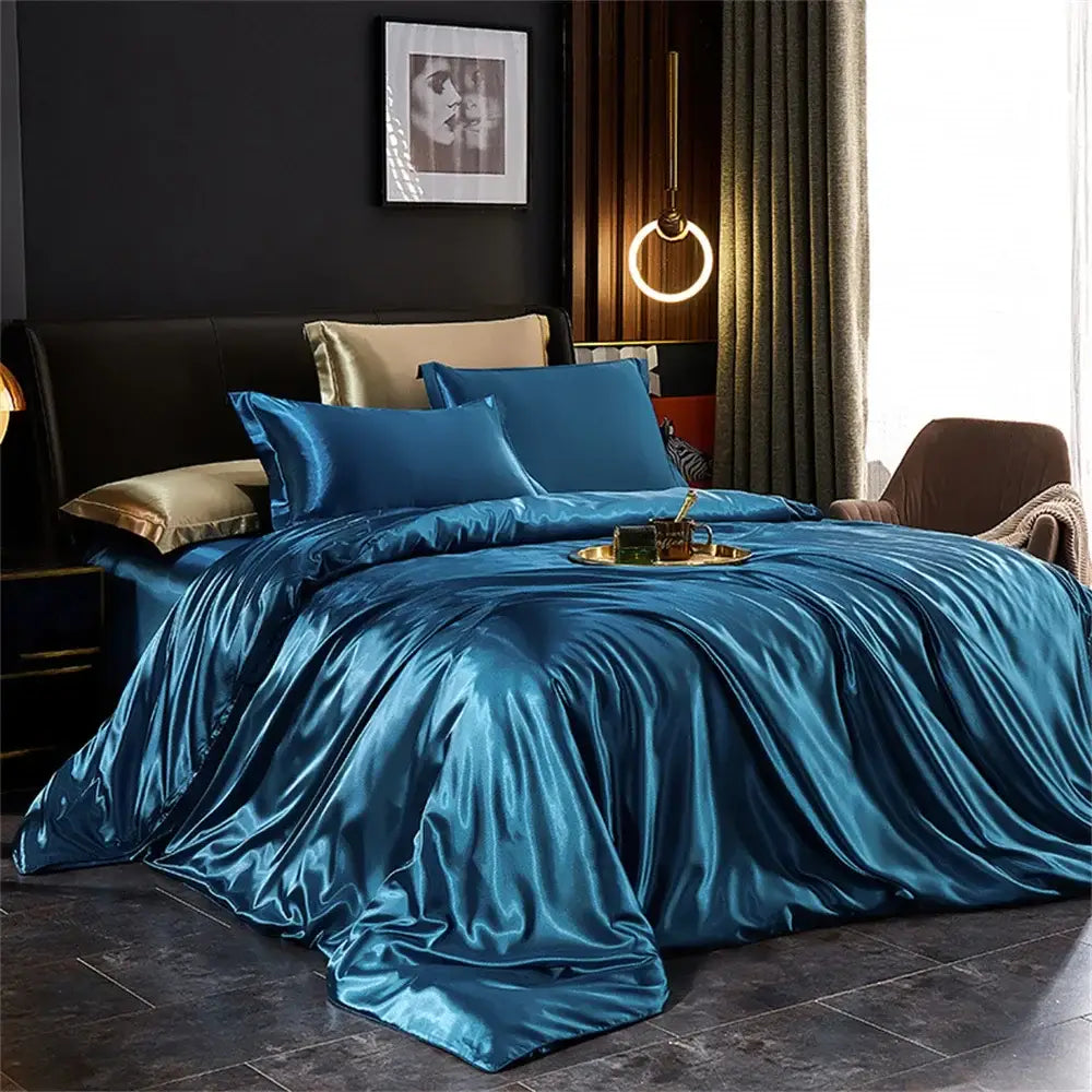 Light Jade Silk Bedding Set and a Duvet Cover