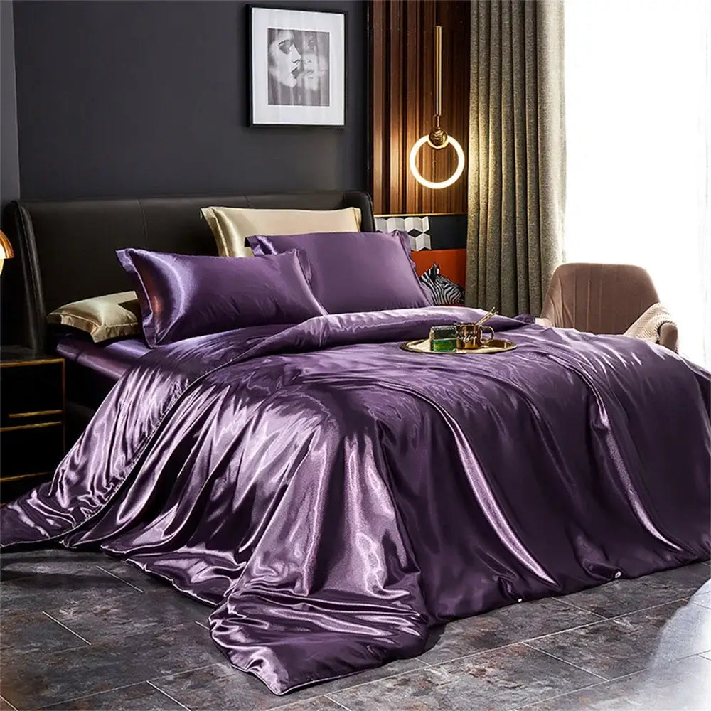 Light Jade Silk Bedding Set and a Duvet Cover