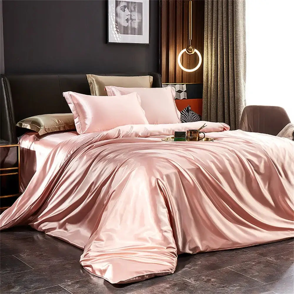 Light Jade Silk Bedding Set and a Duvet Cover