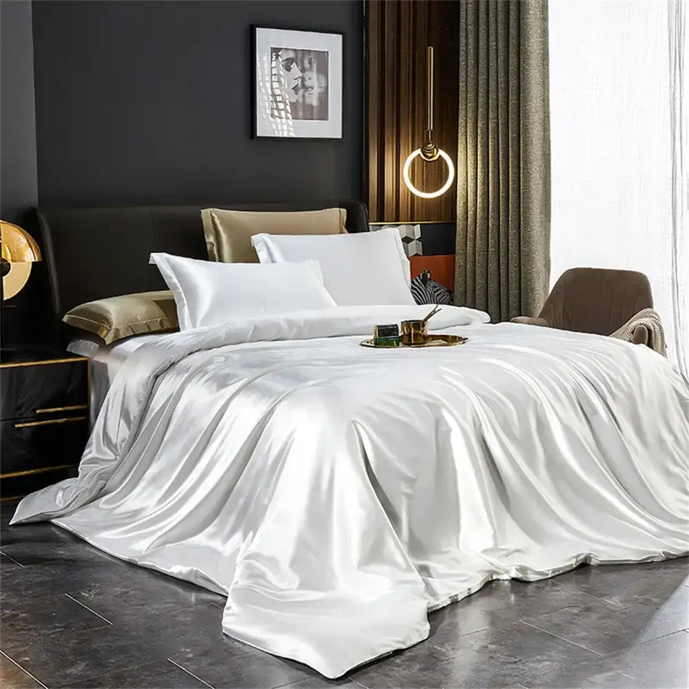 Light Jade Silk Bedding Set and a Duvet Cover