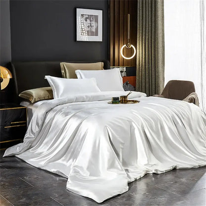 Light Jade Silk Bedding Set and a Duvet Cover