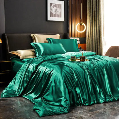 Luxury Jade Green Satin Bedding Set and Sheets