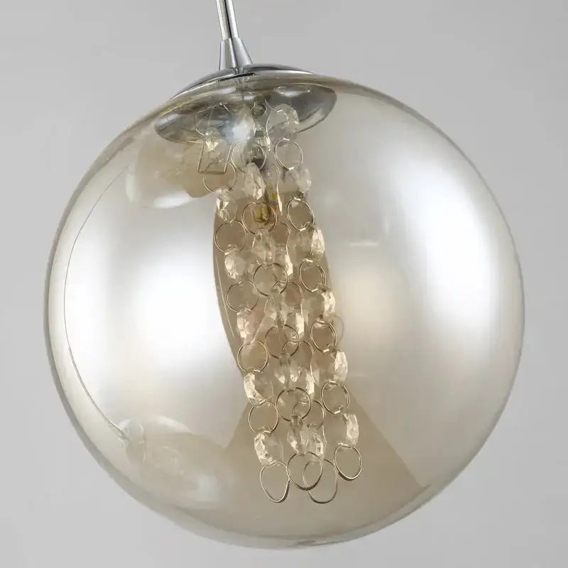 Chandelier modern loft dark amber glass spiral with crystal bead strands, Decorbites on Tampa Home & Garden Store