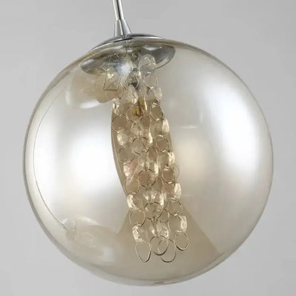 Chandelier modern loft dark amber glass spiral with crystal bead strands, Decorbites on Tampa Home & Garden Store