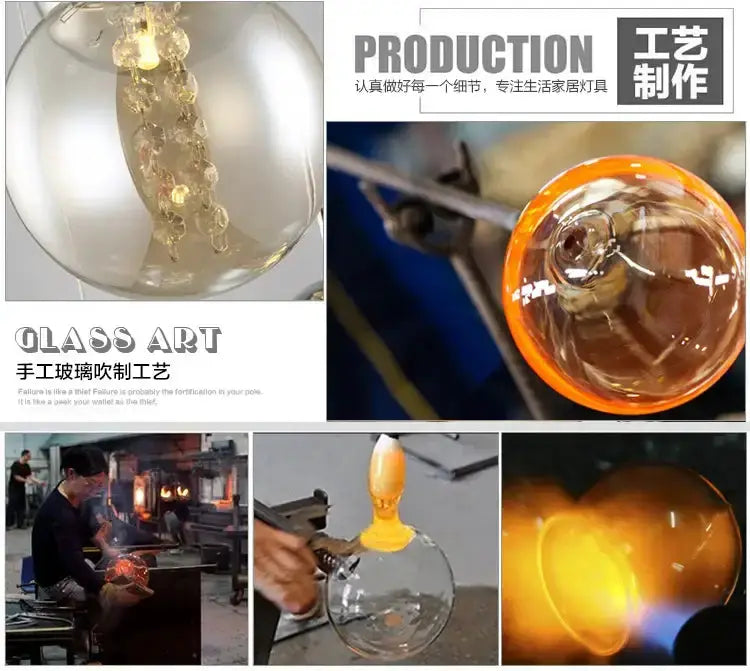 Chandelier Modern loft dark and amber glass spiral pendant with clear orb and amber beads on Tampa Home & Garden Store