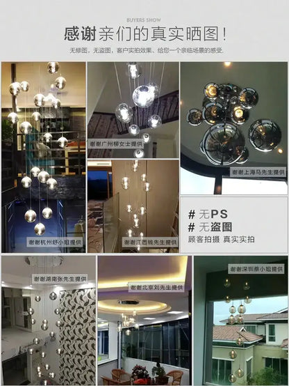 Chandelier Decorbites modern loft dark amber glass spiral pendant with multiple glass spheres on Tampa Home & Garden Store