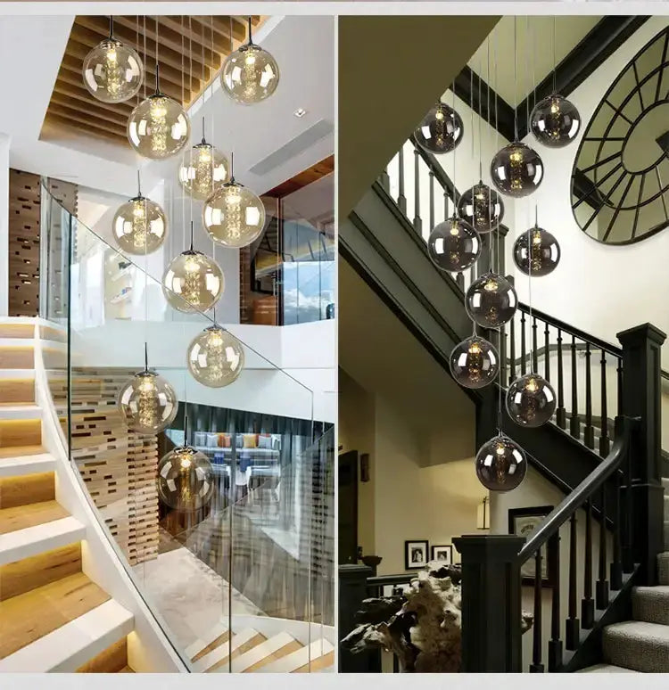 Chandelier modern loft dark amber glass spiral pendant by Decorbites for dining rooms on Tampa Home & Garden Store